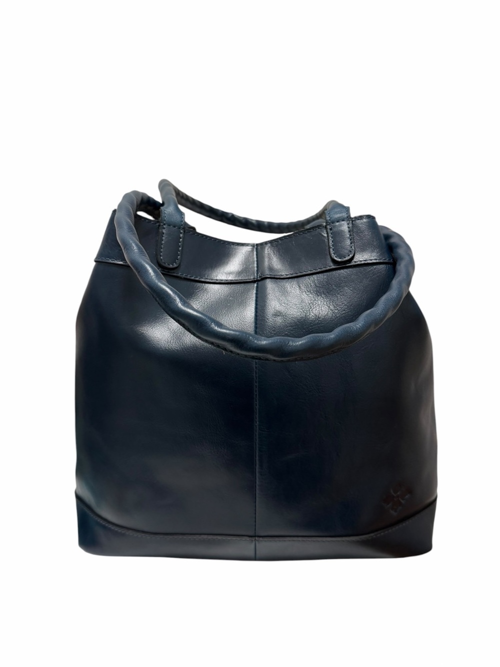 Patricia Nash Solid Dark Teal Leather Shoulder Handbag
